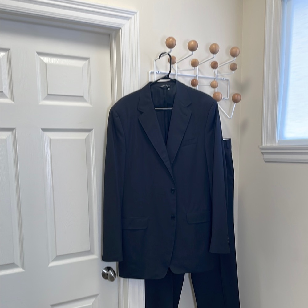 Canali - Classic Vertical Striped Elegant Black Suit - 52L
